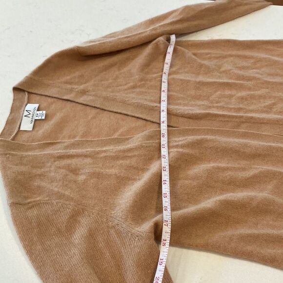 Magachoni 100% Cashmere Camel Tan Longline Soft Open Front Cardigan - Picture 6 of 8